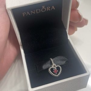 PANDORA BLAZING RED DEADED HEART DANGLE CHARM